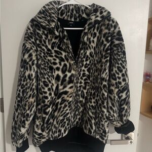 Express Black and White Animal Print Jacket